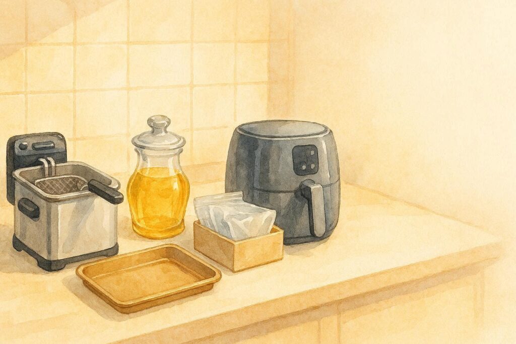 キッチンの上の調理道具
